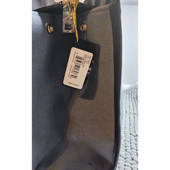 Bebe Hana Canvas Tote in Storm Gray NWT Retails $129 - Picture 11 of 11